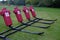 American Football Tackling Dummies in a field waiting for the pr