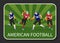 American Football Team Running Sportsmen Vector