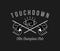 American Football touchdown champions white on black