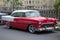 American full-size Chevrolet Bel Air 1955 year close-up on the streets of St. Petersburg