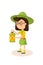 American girl scout flat vector illustration