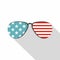 American glasses icon , flat style
