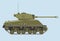 American green medium tank M4 in profile flat