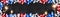 American holiday background banner panorama - Frame made of bokeh lights in the colors of the flag from the united states of