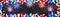 American holiday background banner panorama - Frame made of bokeh lights in the colors of the flag from the united states of