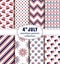 American Independence Day. Seamless patterns set.