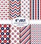 American Independence Day. Seamless patterns set.