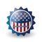 american independence flag badge. Vector illustration decorative design