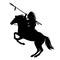 American indian chief horse rider silhouette