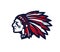 American indian chief vector logo or icon