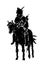 American Indian riding a horse sketch illustration