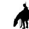 American Indian silhouette with horse