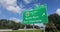 American interstate highway directional exit sign on fast motorway in Florida, USA. I-75 freeway junction leading to