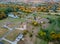 American landscape beautiful farmland in the Ohio countryside house barn aerial view