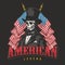 American legend colorful vintage sticker