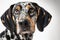 American Leopard Hound portrait photo white background