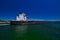 American Mariner 1000 foot freighter departing from the soo locks in Sault Ste Marie Michigan