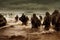 American Marines landing on Omaha Beach DDay Rain wet Cinematic award winning Photography Shot on 85mm Depth of Field F14 high