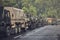 American military convoy pass through Brasov, Romania