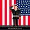 American military officer salutes