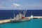 American military ship in the Caribbean water