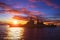 American Modern Warship On The Background Of Sunset