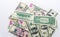 American money dollars banknotes bills on white background