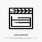 American, Movie, Usa, Video Line Icon Vector