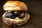 american mushroom cheese hamburger