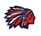 American native chief head mascot. Vector logo or icon