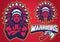 American Native Warrior mascot set