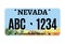 American Nevada car license plate vector registration. Car licence vehicle nevada state numberplate design