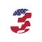 American Number Flag Logo Three