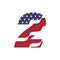 American Number Flag Logo Two