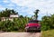 American Oldtimer parking under a blue sky in Cuba