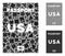 American passport Mosaic Icon of Humpy Elements