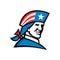 American Patriot Head USA Flag Mascot