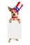 American Patriotic Chihuahua Dog Holding Sign