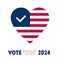 American Patriotic design element. Poster, card, banner for United States Vote day. Presidential Election 2024 in US