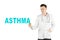 American physician writing asthma word