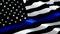 American police Flag Wave Loop waving in wind. Realistic Thin Blue Line Flag background. American police Flag Looping Closeup 1080