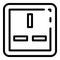 American power socket icon, outline style