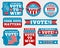 American presidential election 2016 badges and vote labels