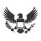 American Presidential Symbol. Eagle with Shield Logo. Vector
