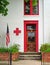 American Red Cross exterior door and logo