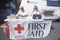 American Red Cross first aid station, Los Angeles, California