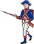 American Revolutionary Soldier Marching Cartoon