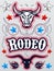 American Rodeo poster - card template - Vector set