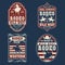 American rodeo set stickers colorful