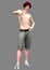 American Shirtless Teen 3D Render